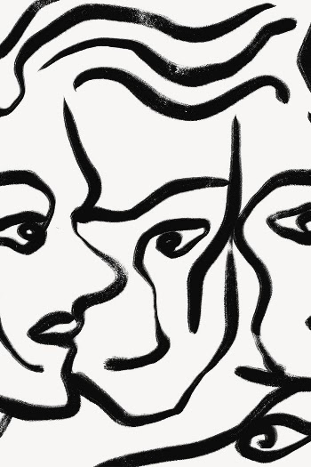 Abstract women face background, black | Free Photo - rawpixel