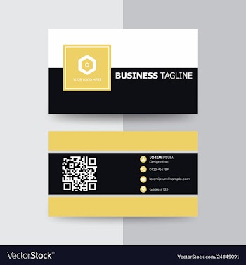 Abstract yellow black business card template vector image
