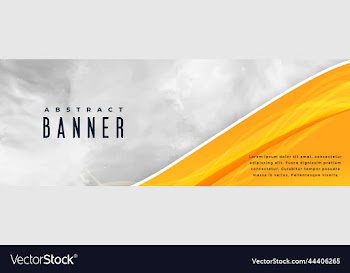abstract yellow color banner style wave design