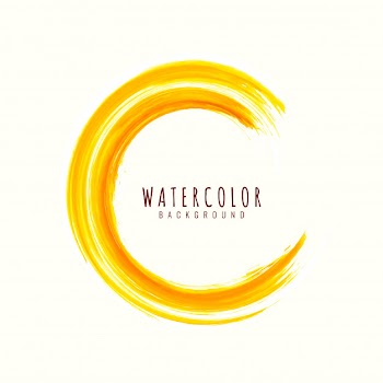 Abstract yellow watercolor stroke background Free Vector