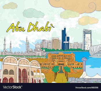 Abu dhabi doodles vector image