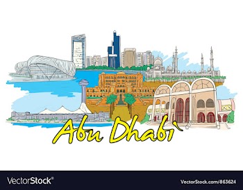 Abu dhabi doodles vector image