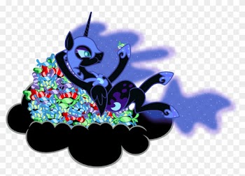 Abydos91, Candy, Cloud, Crossed Legs, Eating, Nightmare - Mlp Nightmare Moon Happy