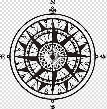 Abziehtattoo Compass Flash Body art, Line drawing compass transparent background PNG clipart