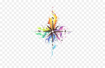 Abziehtattoo Compass Idea Watercolor painting - Cartoon compass 