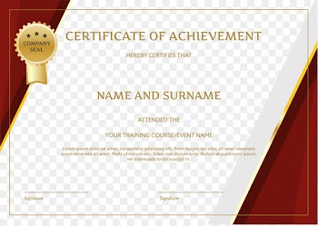 Academic certificate Template Encapsulated PostScript Computer file - Red Border English Certificate 