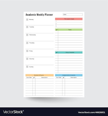 academic weekly planner