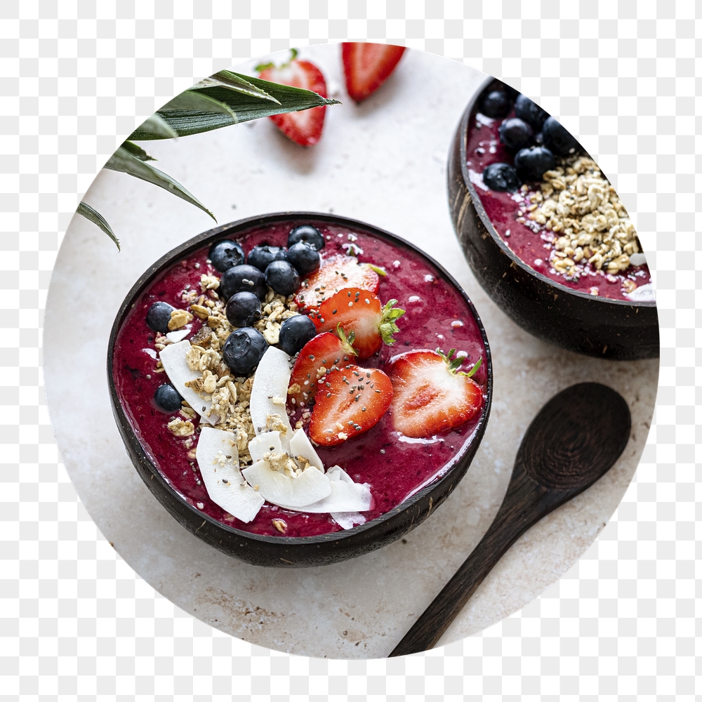 Acai bowl png badge sticker, | Free PNG - rawpixel