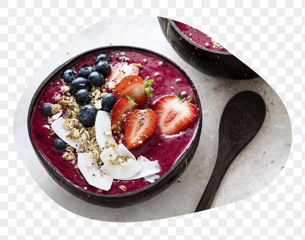 Acai bowl png badge sticker, | Free PNG - rawpixel