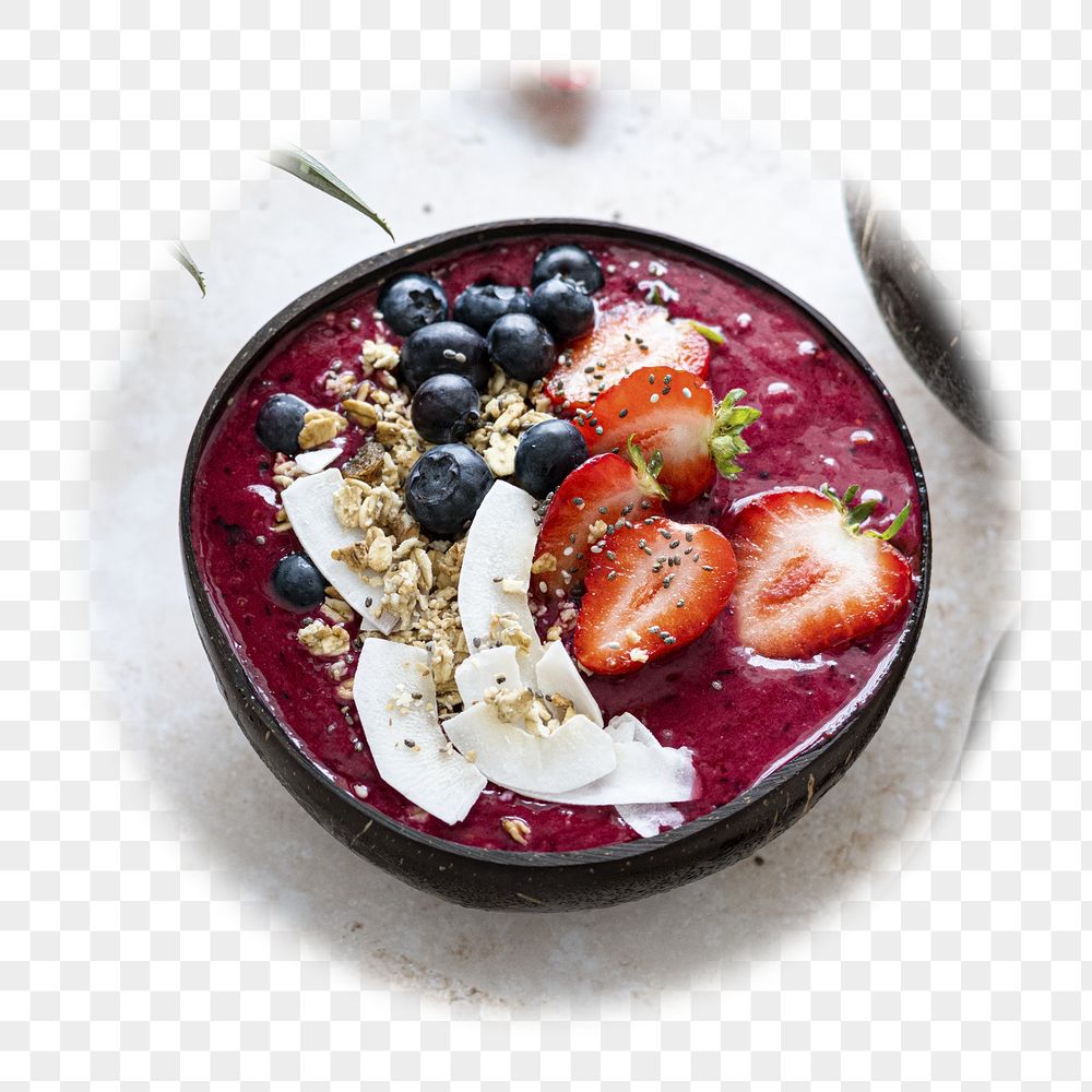 Acai bowl png badge sticker, | Free PNG - rawpixel