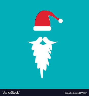 Accessories Santa Claus - hat and beard Christmas vector image