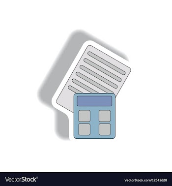 Accounting in paper sticker vector image