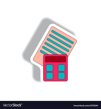 Accounting in paper sticker vector image