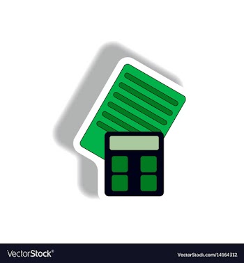 Accounting in paper sticker vector image
