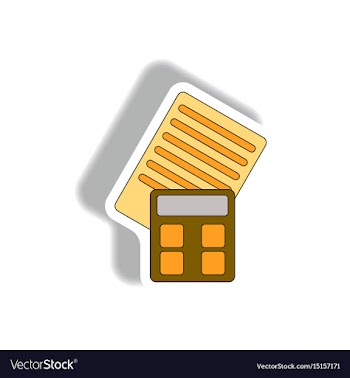 Accounting in paper sticker vector image