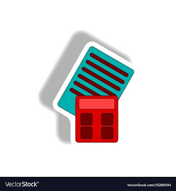 Accounting in paper sticker vector image