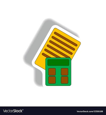 Accounting in paper sticker vector image