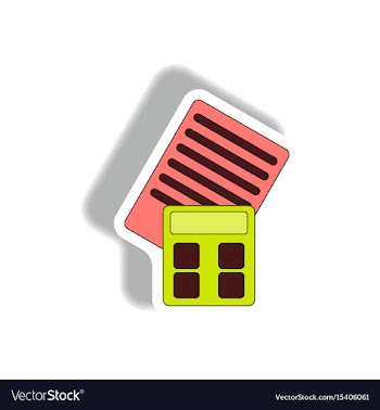 Accounting in paper sticker vector image