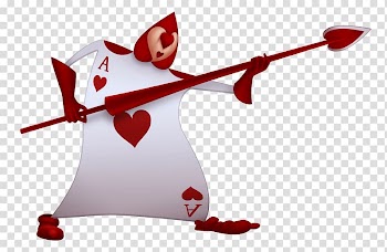 Ace of heart holding red spear graphic art, Alice's Adventures in Wonderland Queen of Hearts Playing card, alice in wonderland transparent background PNG clipart