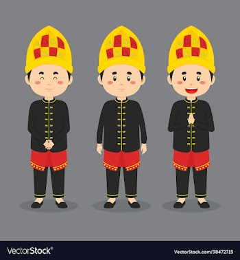 aceh indonesian character with various expression