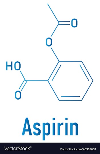 acetylsalicylic acid or aspirin drug molecule