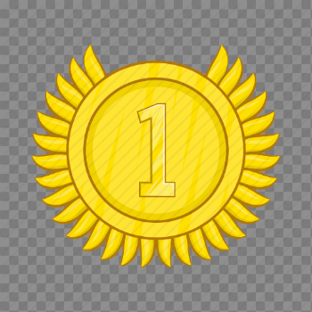 Achievement, award, cartoon, champion, gold, medal, winner icon