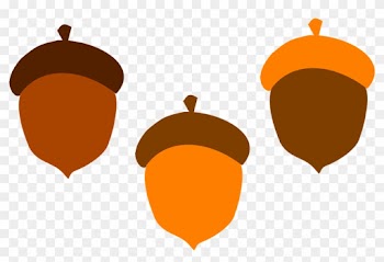 Acorn Brown Fall Food Tree Orange Squirrel - Fall Acorn Clip Art