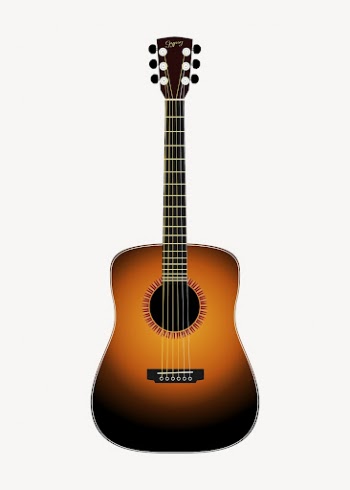 Acoustic guitar clipart, collage element | Free PSD - rawpixel