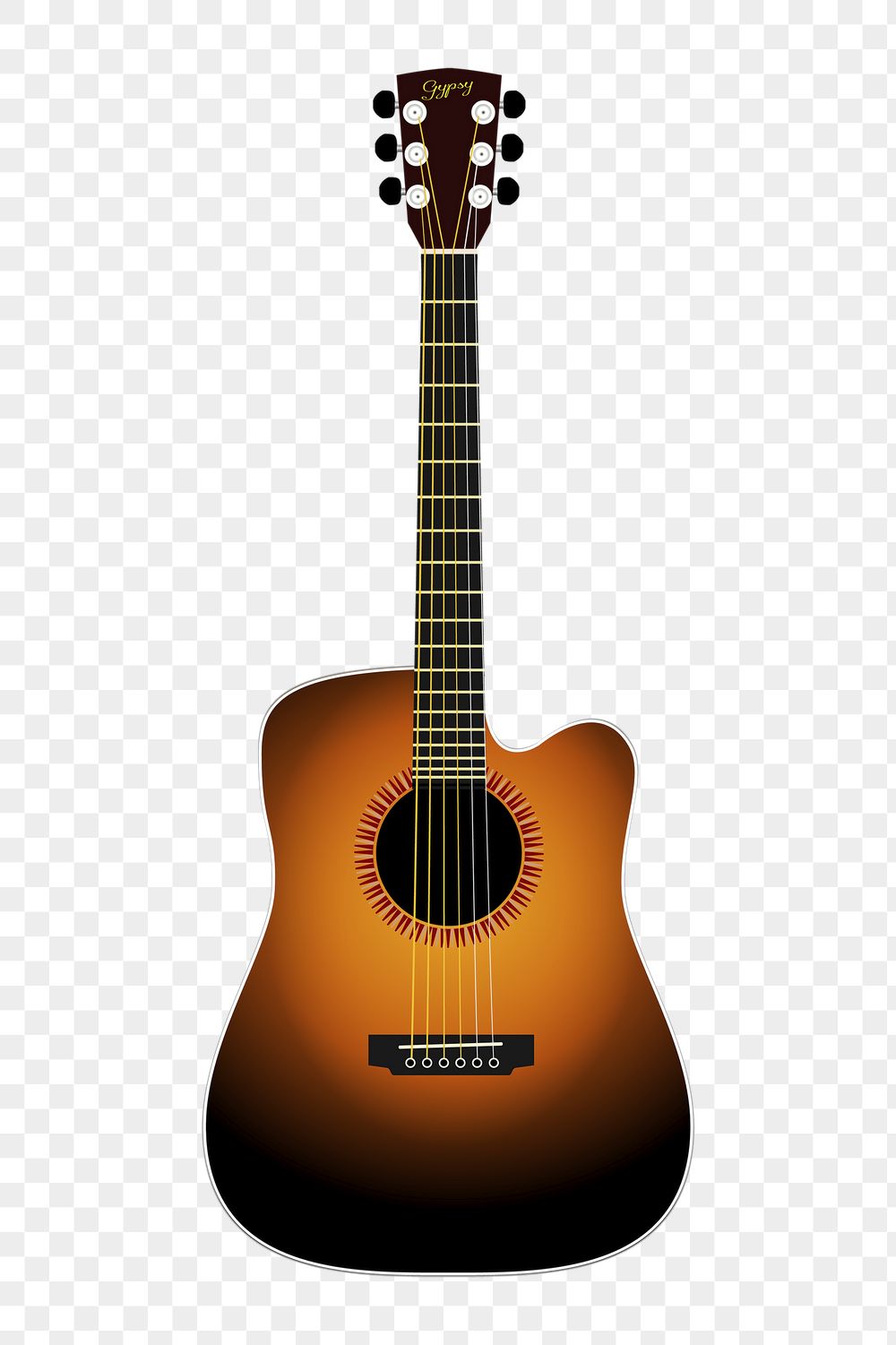 Acoustic guitar png sticker, musical | Free PNG - rawpixel