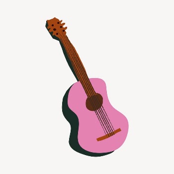 Acoustic guitar sticker, cute doodle | Free PSD Illustration - rawpixel