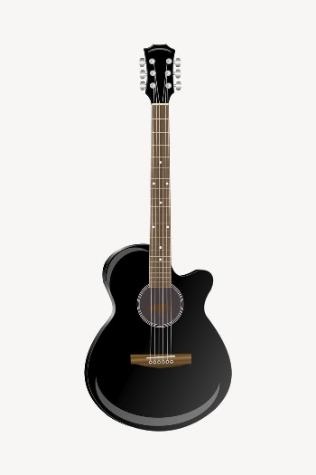 Acoustic guitar sticker, musical instrument | Free PSD - rawpixel