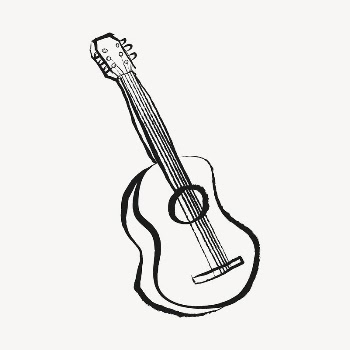 Acoustic guitar sticker, musical instrument | Free Vector Illustration - rawpixel