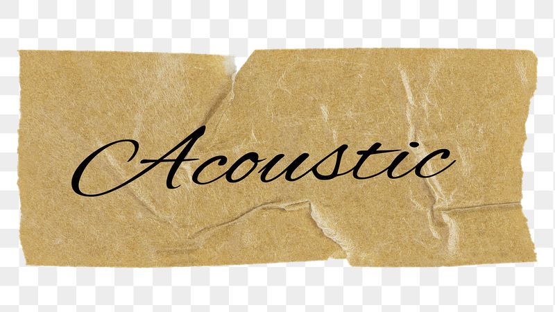 Acoustic png word, brown washi | Free PNG - rawpixel