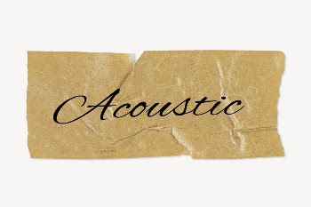 Acoustic word typography, brown washi | Free PSD - rawpixel