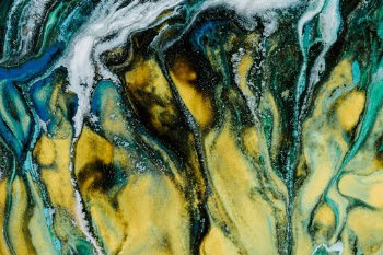 Acrylic paint immitating a view of another planet