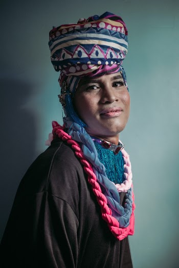Actually, the subject of this photo is a straight man dressed like a woman.
Took this photo for the company's "Miss Universe Gone Wrong" Contest.
