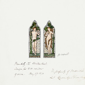 Adam and Eve, Design for Stained Glass… | Free public domain illustration