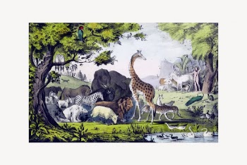 Adam naming animals, vintage illustration | Free Vector - rawpixel