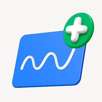 Add chart icon 3D icon, | Free Photo - rawpixel