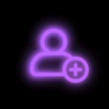 Add friend icon, neon purple | Free Photo - rawpixel
