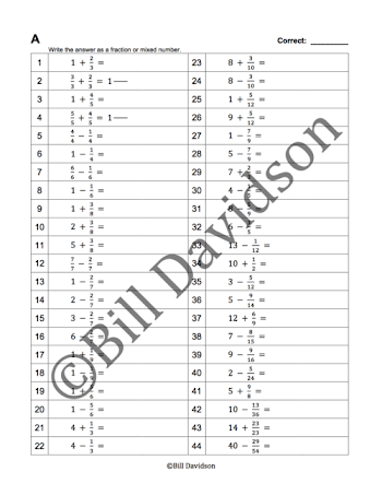 Add & subtract fractions (2) — The Davidson Group