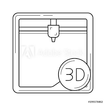 Additing manufacturing vector line icon isolated on white background