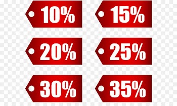 Adhesive tape Discounting Coupon Price - Red Discount Tags Set Part 1 Transparent PNG Image 