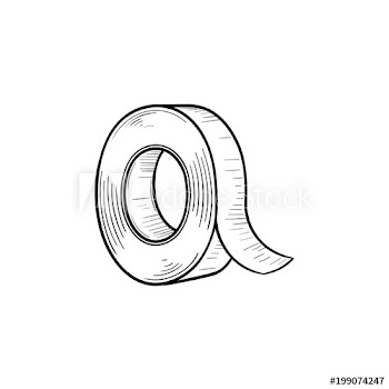 Adhesive tape hand drawn outline doodle icon