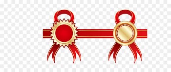 Adhesive tape Paper Ribbon Badge - Two red badge 