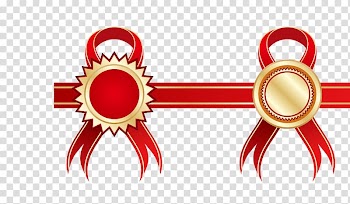 Adhesive tape Paper Ribbon Badge, Two red badge transparent background PNG clipart