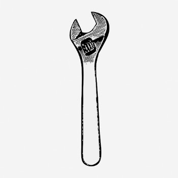 Adjustable wrench clipart, tool vintage | Free Vector - rawpixel