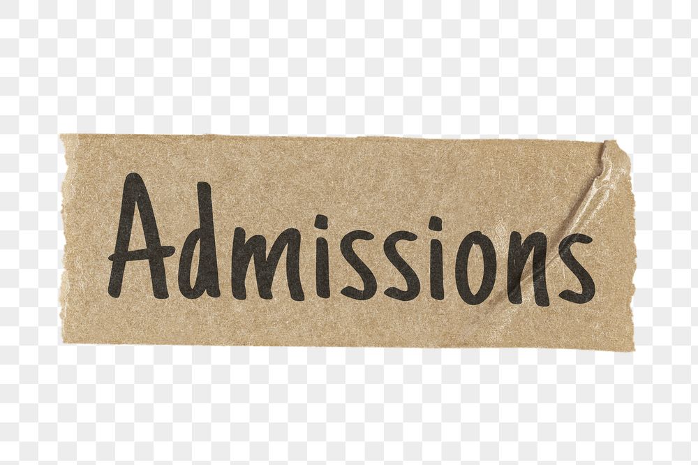 Admissions png typography washi tape | Free PNG - rawpixel