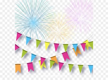 Adobe Fireworks - Color festive fireworks and pull flag background vector 