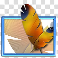 Adobe Icon v , ready, orange feather with frame icon transparent background PNG clipart